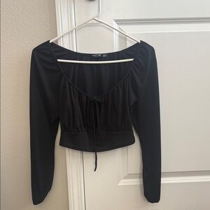 Nasty Gal Black Long Sleeve Blouse